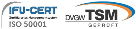Logo DVGW TSM geprüft/IFU-Cert